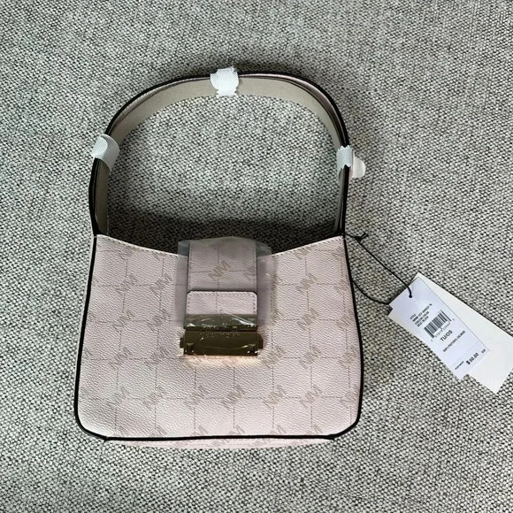 Nicole Miller Small Bag Pink Logo All Over Short Shoulder Strap New - Picture 8 of 14